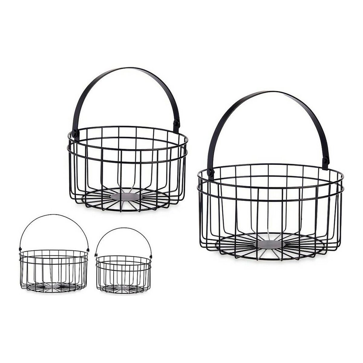 zestaw koszyków Gift Decor Czarny Metal